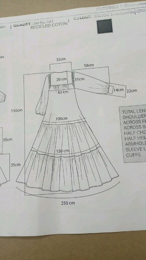 Peticote Design, Dress Making Patterns Free, Pola Dress, Pola Blus, Clothing Pattern Design, Long Dress Patterns, Sewing Measurements, Dress Sewing Tutorials, Sewing Easy Diy