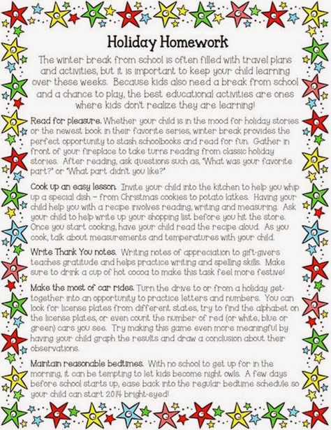 Holiday Homework FREEBIE - Keep your kiddos engaged during the Winter Break! Holiday Homework For Kindergarten, English Holiday Homework Ideas, Holiday Homework Ideas For Kids, Holiday Homework Ideas, Homework Ideas, Homework Activities, Holiday Homework, Break Ideas, Holiday Stories