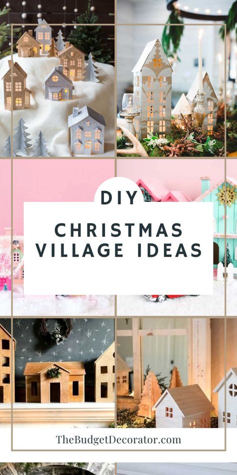 Build your own magical Christmas village with our DIY ideas. From simple setups to elaborate displays, create a mini winter wonderland at home. 🏠❄️ Christmas Village Ideas, Diy Christmas Village Houses, Diy Christmas Mantel, Holiday Village Display, Village Ideas, Large Glass Jars, Diy Christmas Village, Diy Snow Globe, Christmas Village Houses