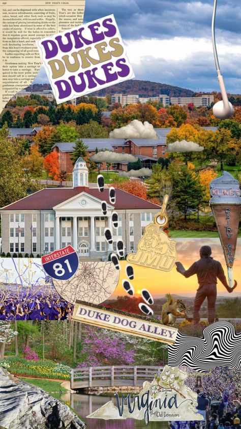 Duke College Aesthetic, Duke University Aesthetic Wallpaper, James Madison University Aesthetic, Duke University Aesthetic, Jmu Aesthetic, Jmu Dukes, College Prints, College Collage, Gift Collage