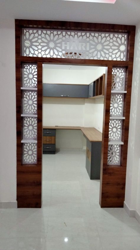 Mastering Kitchen Partition Cooking Section Design Ideas Kitchen Enterence Arch Design, Door Partition Ideas Living Room, Partition Arch Design, Wooden Arch Designs For Hall, Latest Arch Designs For Hall, Hall Kitchen Partition Design, Hall Partitions, Wooden Panel Design, Arch Designs For Hall