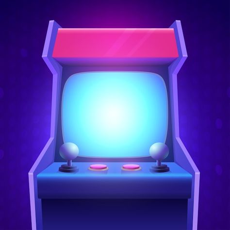 Download this Premium Vector about Arcade game screen Copy space on interface screen Retro arcade game machine Video gaming machine Vector Illustration of play screen game, and discover more than 15 Million Professional Graphic Resources on Freepik Arcade Template, Arcade Illustration, Anime Arcade, Flyer Background, Retro Arcade Games, Arcade Game Machines, Simple Drawings, Arcade Video Games, Machine Video