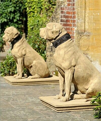 Dog Statue Sculpture, Dog Statues, Cement Projects, 2024 Bedroom, Concrete Statues, Leopard Outfits, Storefront Design, Mastiff Dogs, Dog Kennel Outdoor