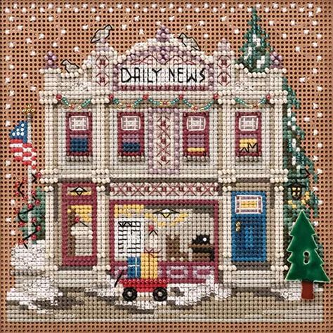 Mill Hill Cross Stitch, Xmas Village, Christmas Village Collections, Holiday Cross Stitch Patterns, Paper Coloring, Village Inn, Stitching Projects, Mill Hill Beads, Hand Embroidery Kits