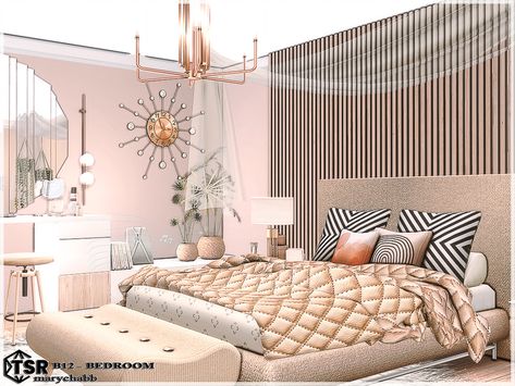 The Sims 4 Cc Decor, Bohemian Bedroom Furniture, Sims 4 Cc Decor, Living Room Sims 4, Holiday Bedroom Decor, Sims 4 Beds, Bedroom End Tables, Holiday Bedroom, Sims 4 Bedroom