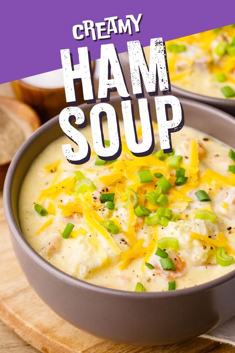 Creamy Ham Soup (Keto, Low Carb) - Keto Pots Keto Ham Soup Low Carb, Keto Ham And Cabbage Recipes, Keto Recipes Using Ham, Low Carb Ham Soup Recipes, Carnivore Ham Recipes, Keto Ham Soup Recipes, Keto Ham Bone Soup Recipes, Low Carb Ham Recipes, Low Carb High Protein Soup