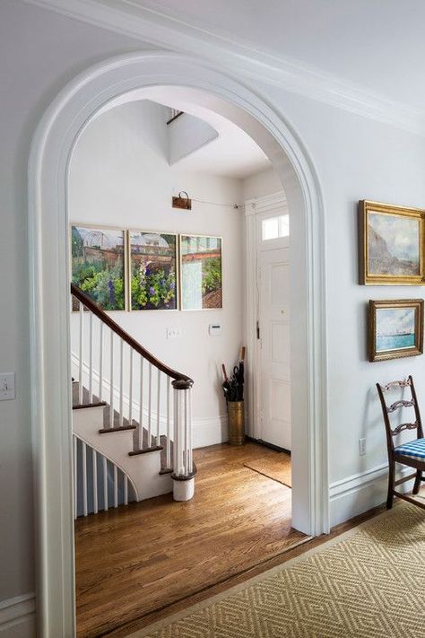 Arched Doorway To Kitchen, Door Arches Interior, Arch Doorways Interior, Arch In Homes Interiors, Interior Arch Doorway, Arch Doorway Molding, Arch Way Design, Arch Doorway Trim, Arch Doorway Ideas Living Rooms