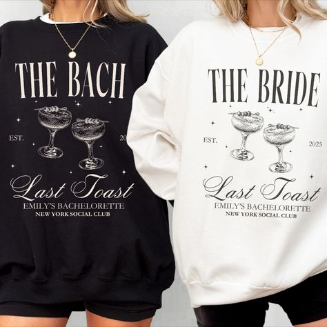 Elevate the bachelorette party experience with this exclusive and carefully crafted Custom Name and Location Bach Sweatshirt. With a touch of sophistication and a luxurious feel, this Social Club sweatshirt adds a unique flair to the celebration, making it the perfect gift for bridesmaids and the bride-to-be at the bridal shower and that last toast girls' trip. Bachelorette Sweatshirts Design, Bridesmaid Merch, Bachelorette Party Merch, Bachorlette Party Theme, Bachelor Party Themes, Bachelorette Merch, Luxury Bachelorette, Bachelorette Inspo, Custom Bachelorette