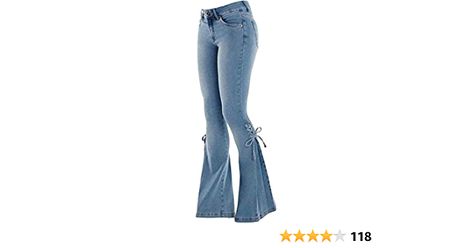 TKMUNY Women's Lace-up Bell Bottom Denim Pants Mid Waist Stretchy Flare Juniors Jeans Trouser Leggings at Amazon Women's Jeans store Korean Style Outfits, Stretch Denim Pants, Denim Pants Women, Summer Jeans, Outfit Inspiration Fall, Juniors Jeans, Look Vintage, Bell Bottom, High Fashion Street Style