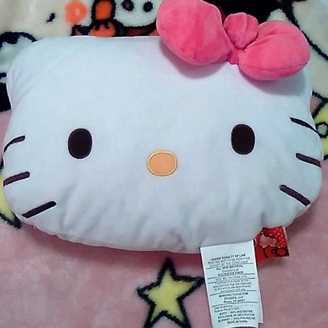 Mini hello kitty pillow Hello Kitty Pillow Case, Sanrio Pillow, Scene Hello Kitty, Mini Hello Kitty, Kitty Pillow, Hello Kitty Pillow, Hello Kitty Bedroom, 2010s Nostalgia, Hello Kitty Rooms