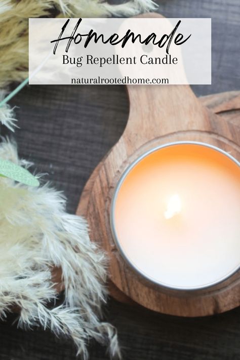 How to Make a Bug Repellent Candle – Natutal Rooted Home Diy Mosquito Repellent Candle, Insect Repellent Candles, Essential Oil Candle Recipes, Bug Repellent Candles, Essential Oil Bug Repellent, Mosquito Repellent Essential Oils, Homemade Bug Repellent, Essential Oil Candles Diy, Diy Bug Repellent