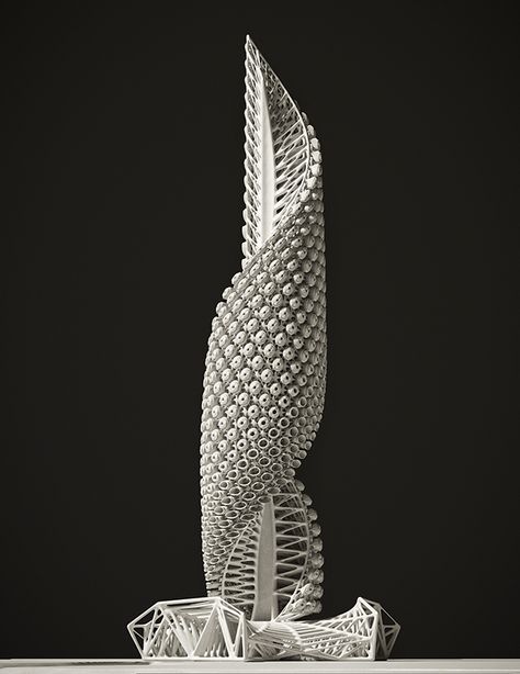 Architecture Sculpture Art, Skyscraper Architecture Concept Design, Parametric Skyscraper, Skyscraper Sketch, Skyscraper Concept, Tower Facade, Skyscraper Design, Architectural Sculpture, Architecture Concept Diagram