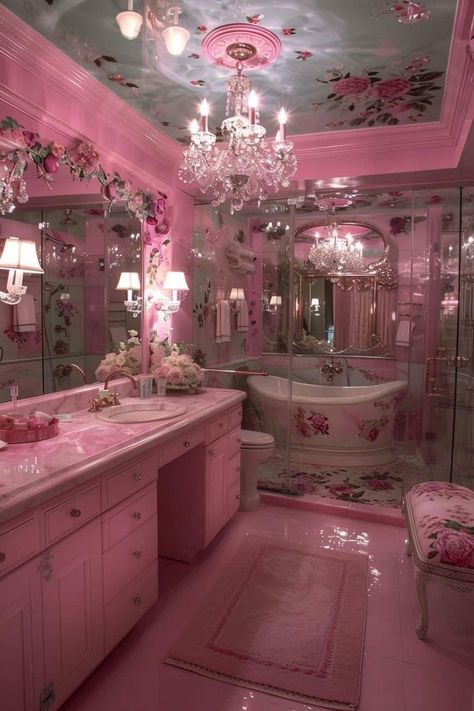 Girly Apartment Ideas, Baños Shabby Chic, Pink Bathrooms, Girly Bathroom, Artistic Room, Girly Apartments, Girly Apartment Decor, Dream Bedroom Inspiration, Cute Rooms