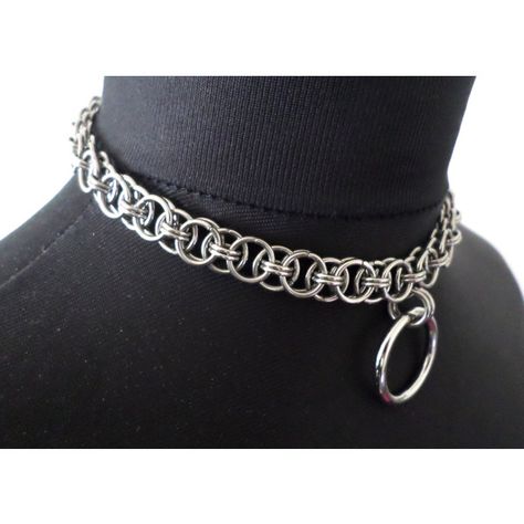 Diy Chainmail Jewelry, Chainmail Necklace Patterns, Chain Mail Necklace, Goth Jewelry Diy, Silver Chainmail Choker As A Gift, Chain Mail Choker, Chainmail Collar, Chainmail Jewelry Necklaces, Elegant Chainmail Metal Choker