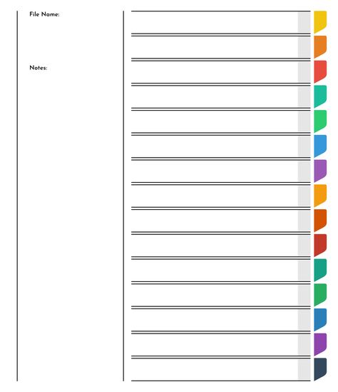 Index Tab Dividers Templates Month Tabs Printable Free, Index Template, Printable Tabs, Document Organization, Index Paper, Binder Tabs, A6 Planner, Tab Dividers, Daily Planner Printables Free