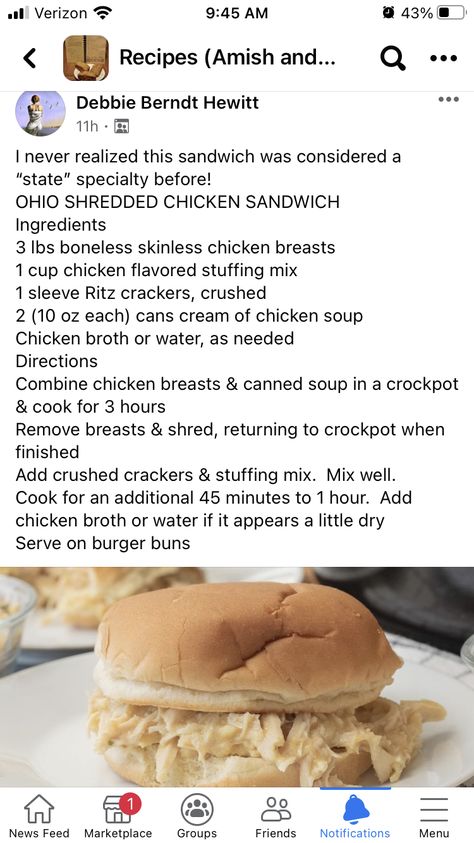 Cream Of Chicken Sandwiches Crockpot, Ohio Creamed Chicken Sandwiches, Cream Of Chicken Sandwiches, Creamed Chicken Sandwiches, Ohio Shredded Chicken Sandwiches, Crockpot Shredded Chicken Sandwiches, Sassy Sandwiches, Apartment Recipes, Shredded Chicken Sandwiches