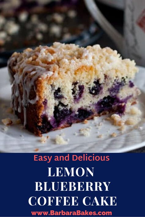 Lemon Blueberry Coffee Cake, Blueberry Coffee Cake Recipe, Blueberry Desserts Recipes, Breakfast Coffee Cake, Coffee Cake Recipes Easy, Blueberry Breakfast Cake, Muffins Vegan, Blueberry Cake Recipes, Blueberry Coffee Cake