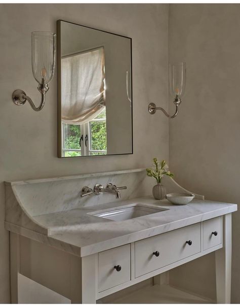 Neptune Home, Polished Nickel Bathroom, Monday Inspiration, Bathroom Design Decor, Bathroom Renos, Beautiful Bathrooms, Cabinet Design, Interior Design Trends, Bathroom Inspiration