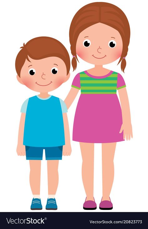 Brother Sister Cartoon Sibling, Brother Clipart, Sister Cartoon, Sister Clipart, Brother Pictures, Sisters Images, Superhero Crafts, Family Clipart, Sister Pictures