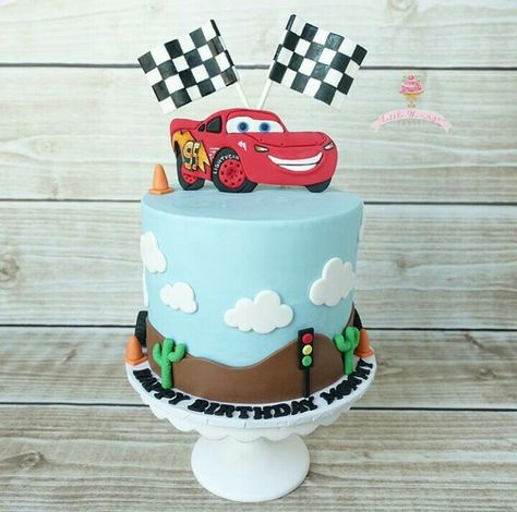 Lighting Mcqueen Cake, Lightning Mcqueen Birthday Cake, Lightning Mcqueen Cake, Pastel Rainbow Cake, Mcqueen Cake, Easy Minecraft Cake, Rainbow Cake Topper, Cars Birthday Cake, Small Letter