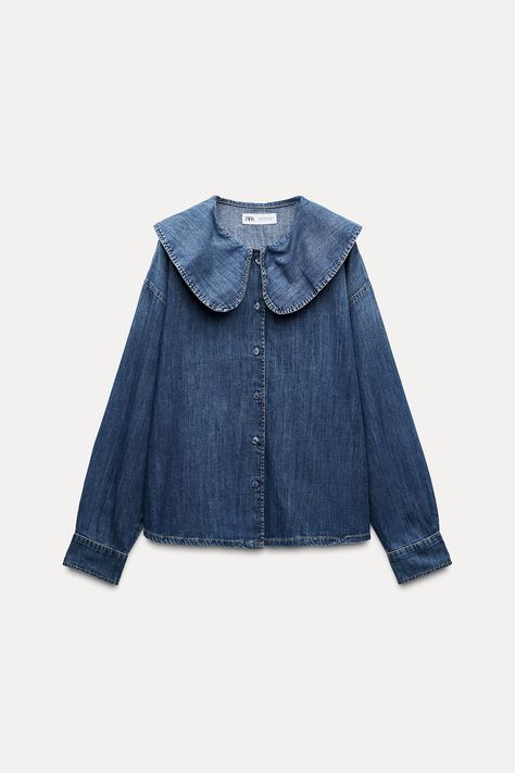 Cropped denim shirt