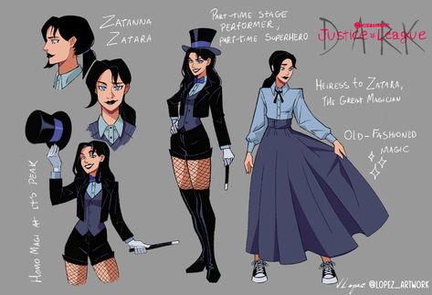 Lopez Artwork, Dc Redesign, Zatanna Dc Comics, Inspirational Drawings, Dc Fanart, Anime Rapper, Justice League Dark, Comics Characters, Art Basics