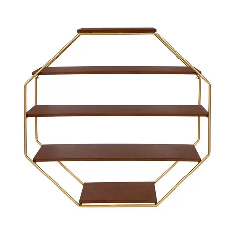 Mistana™ Colten 5 Piece Hexagon Wall Shelf & Reviews | Wayfair Octagon Shelves, Boho Transitional, Hexagon Wall Shelf, Dining Room Updates, Hexagon Wall, Novelty Pillows, Novelty Candles, Retro Wall Clock, Solid Wood Shelves