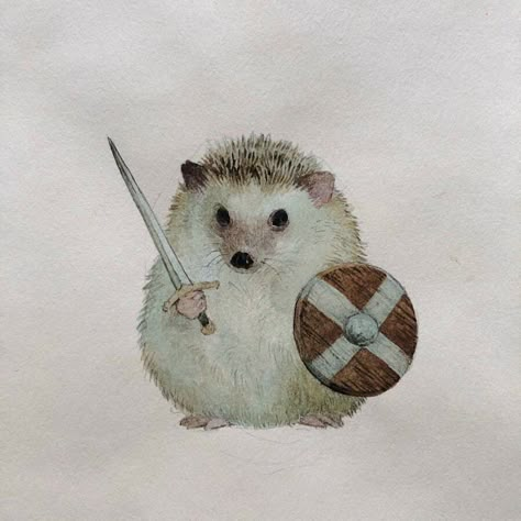 Hedgehog Drawing, The Hedgehog, Cute Illustration, Animal Art, Beautiful Art, Cute Art, Fantasy Art, Cool Art, Illustration Art