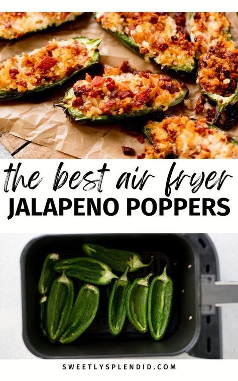 Jalapeno Poppers With Sausage, Air Fryer Jalapeno Poppers, Fried Jalapeno Poppers, Air Fryer Jalapeno, Jalapeno Poppers Recipe, Breadcrumb Topping, Bacon Wrapped Jalapeno Poppers, Jalapeno Popper Recipes, Bacon Wrapped Jalapenos