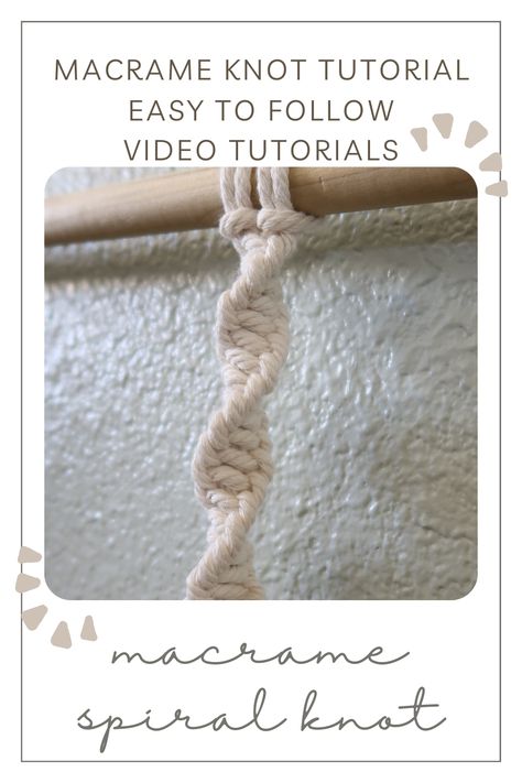 Half Square Knot Tutorial, Spiral Knot Tutorial, Beginner Macrame Knots, How To Macrame Knots, Macrame Tutorial Beginner Step By Step How To Make, Half Knot Macrame, Spiral Knot, Macrame Patterns Beginner, How To Do Macrame Step By Step