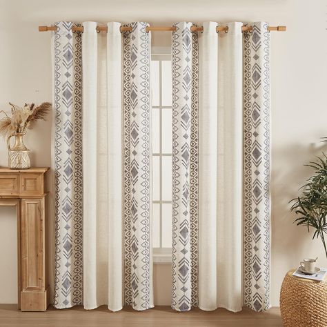 Luxury curtains Western Style Curtains, Cozy Boho Farmhouse Living Room, Farmhouse Living Room Windows, Boho Living Room Curtains Ideas, Country Curtains Farmhouse Style, Country Curtains Living Room, Boho Living Room Curtains, Boho Curtains Living Room, Farmhouse Curtains Living Room