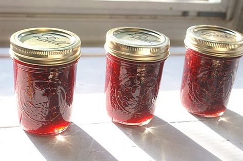 Raspberry Jalapeno Pepper Jam  Need to try this one next! Raspberry Jalapeno Jelly, Pepper Jam Recipe, Pepper Jam, Pepper Jelly Recipes, Raspberry Jam Recipe, Jalapeno Jam, Jalapeno Jelly, Hot Pepper Jelly, Canning Jam