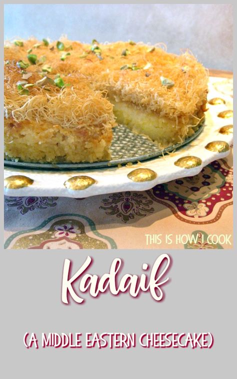 Kadaif Dessert, Cypriot Food, Lebanese Desserts, Sweet Cheese, Syrup Cake, Lemon Syrup, Healthy Kidneys, Greek Desserts, Recipe Cover