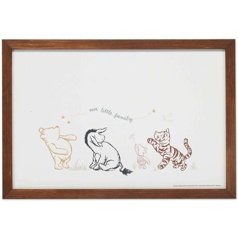 PRICES MAY VARY. Disney official product: With his soft voice and lovable personality, Winnie the Pooh has won our hearts for the past century. This whimsical wall art is the perfect representation of Pooh and all his Hundred Acre Wood friends! Framed Wood Wall Decor: Featuring Pooh, Eeyore, Tigger, and Piglet in colorful sketches beneath the words, "Our Little Family," this cheerful decor is a sweet way to personalize any childlike space. Material: This must-have wall decor is made of lightweig Winnie The Pooh Wall Art, Disney Wall Decor, Disney Wall Art, Winnie The Pooh Nursery, Wood Nursery, Cute Winnie The Pooh, Whimsical Wall Art, Bear Nursery, Disney Wall