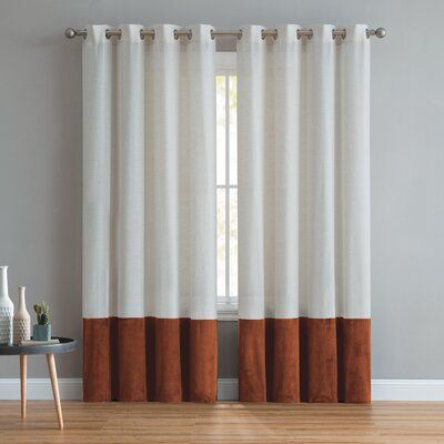 Andover Mills Outfit your windows in elegance with the Vivienne Linen Velvet Curtain Panel by VC New York. Available in four sizes and six colours, the panel features a solid tan fabric on top, accented by luxe, velvety colour-blocking at the bottom. Size per Panel: 54" W x 63" L, Colour: Rust Block Curtains, Color Block Curtains, Plain Curtains, Custom Drapes, Drapery Panels, Rod Pocket Curtain Panels, Velvet Curtains, Curtain Designs, Linen Curtains