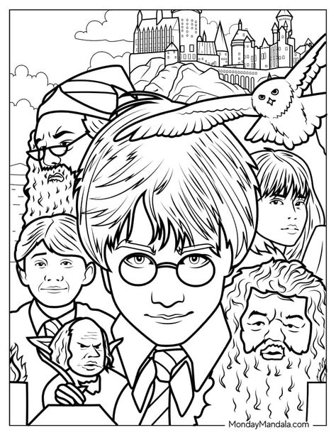 44 Harry Potter Coloring Pages (Free PDF Printables) Harry Potter Coloring Book, Harry Potter Coloring Pages, Harry Potter Printables Free, Harry Potter Free, Harry Potter Colors, Imprimibles Harry Potter, About Harry Potter, Harry Potter Printables, Harry Potter Poster