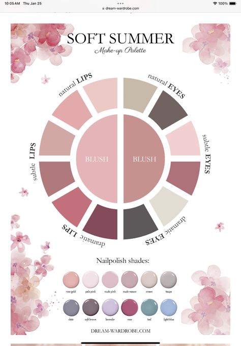 Soft Summer Palette Colors, Soft Summer Bedroom, Soft Summer Accessories, Makeup Soft Summer, Soft Summer Brunette, Soft Summer Color Palette Makeup, Classic Summer Palette, Soft Summer Makeup Looks, Soft Summer Colour Palette