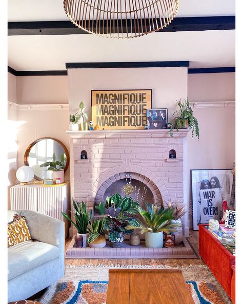 Above Fireplace Decor, Fireplace Styling, Maximalist Living Room, Rough Week, Summer Room, 90s Home, Maximalist Interior, Babe Cave, Living Room Goals