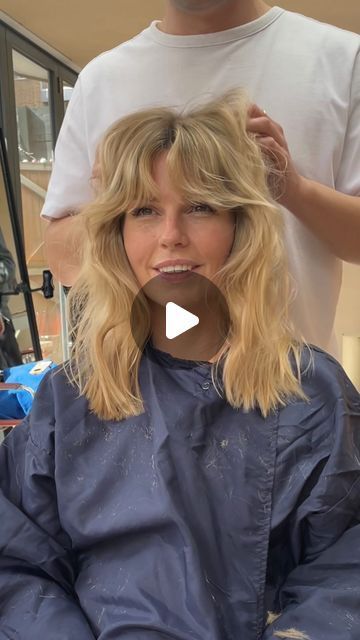 The Hair Bros on Instagram: "A beautiful soft grown out fringe.   I think it’s fair to say that this haircut has become a bit of a trademark of ours over the years.  Always lovely to cut another hair dressers hair. How good does @sarahgazard_colour look! ✅  Beautiful colour at Sarah’s studio by @ashcooke__hair.   #thehairbros #fyp #fringe #hairvid #bangs" Curtain Bangs Blonde Hair Medium Length, Sally Field Hair, Sienna Miller Bangs, Chloe Sevigny Hair, 70s Bangs Fringes, Bangs And Layered Hair, Warm Strawberry Blonde Hair, Grown Out Fringe, 70s Curtain Bangs