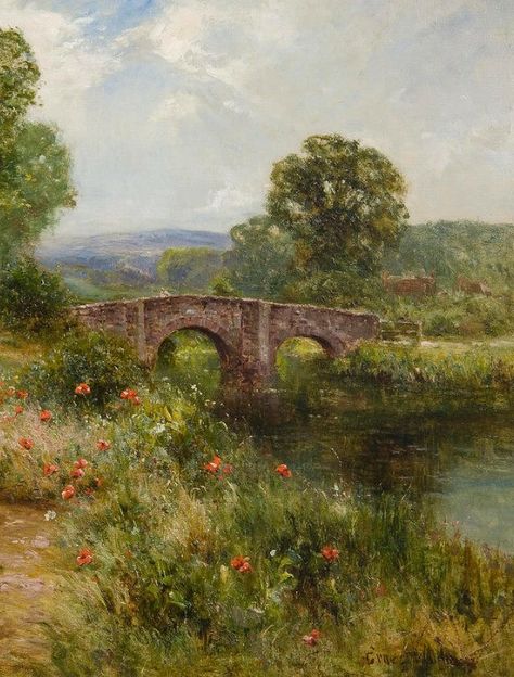 Old Paintings Landscapes, Old Landscape Paintings, Ernest Walbourn, Landscapes Paintings, Painting Old, Rennaissance Art, Art Landscapes, Old Paintings, Aesthetic Painting