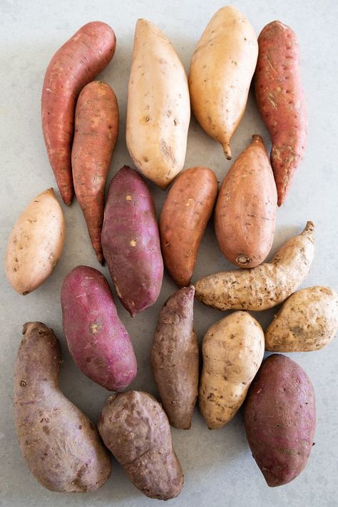 Your Guide to Sweet Potatoes: How to Cook and Store Them Potatoes Dishes, Potato Picture, Sweet Potato Varieties, Sweet Potato Seasoning, Sweet Potato Plant, Orange Sweet Potatoes, Types Of Potatoes, Immune Boosting Foods, Cooking Sweet Potatoes