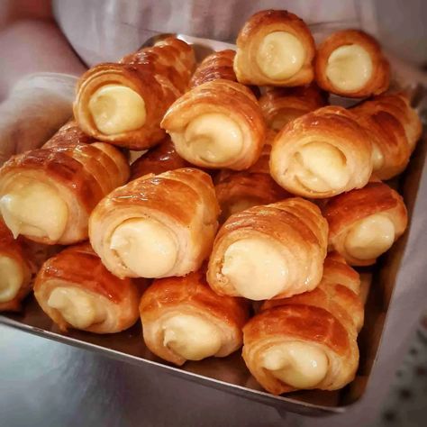 Dessert Archives - Cooking Italians Sfogliatella Recipe, Custard Puff Pastry, Cream Puff Pastry, Cream Horn, Puff Pastry Cream Puffs, Puff Pastry Filling, Cream Horns, Pistachio Pesto, Chocolate Custard