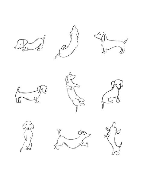 Weiner Dog Print, Dog Lover Best Gift, Dachshund Dog Wall Decor Art, Doxie Line Drawing Art, Dachshund Gift, Animal Art, Dachshund Pet Drawn - Etsy Sleeping Dachshund Tattoo, Dachshund Illustration Drawings, Weiner Dog Tats, Daschund Drawing, Sausage Dog Tattoo, Weiner Dog Drawing, Wiener Dog Tattoo, Weiner Dog Art, Daschund Tattoo