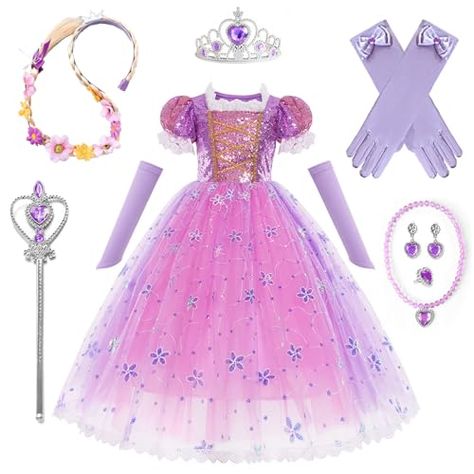 Princess Halloween Costume Kids, Purple Princess Dress, Rich Accessories, Birthday Party Halloween, Carnival Christmas, Halloween Princess, Baby Costumes Girl, Princess Halloween Costume, Toddler Birthday Party