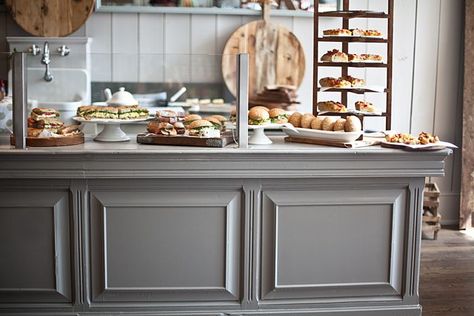 Bakery Interior, Mansfield Park, Bakery Design, Coffee Shop Design, Bakery Shop, Food Display, Bakery Cafe, Grey Cabinets, Coffee Design