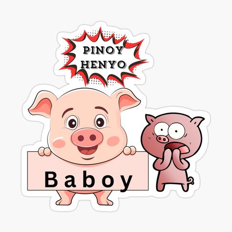 Get my art printed on awesome products. Support me at Redbubble #RBandME: https://www.redbubble.com/i/sticker/Pig-Jokes-Pinoy-Henyo-by-AbeeRedB/164115250.EJUG5?asc=u Pig Jokes, My Art, Awesome Products, Art Prints, For Sale, Quick Saves, Art