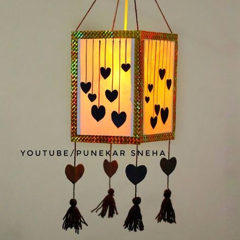 Lantern For Diwali, Diwali Kandil, Diy Diwali Lanterns, Akash Kandil, Cd Crafts Diy, Diwali Painting, Lantern Crafts, Diya Decoration Ideas, Diwali Diya Decoration