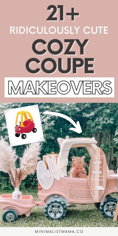 Repainting Cozy Coupe, Cozy Coupe Farm Truck, Diy Push Car Makeover, Tiny Tikes Car Makeover, Crazy Coupe Makeover, Cosy Coupe Makeover, Cozy Coop Car Makeover, Cozy Coupe Makeover Girl, Custom Cozy Coupe