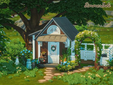 Garden House Sims 4, Sims 4 Shed Ideas, Sims4 Landscaping, The Sims 4 Backyard Ideas, Sims Garden Ideas, Sims Backyard Ideas, Sims Backyard, Sims 4 Garden Ideas, Sims 4 Landscaping Ideas