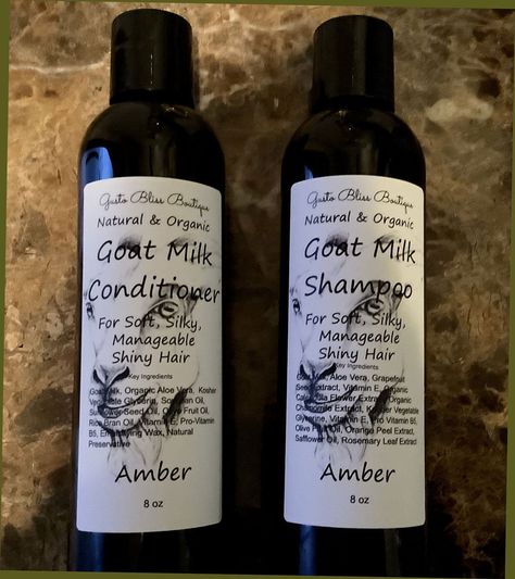 All natural and organic Goat Milk Shampoo Goat Milk Conditioner, All Natural Shampoo And Conditioner, Goat Milk Shampoo, Rice Shampoo, Shampoo And Conditioner Bottles, Just Ingredients, Soft Shiny Hair, Natural Shampoo And Conditioner, Mens Shampoo